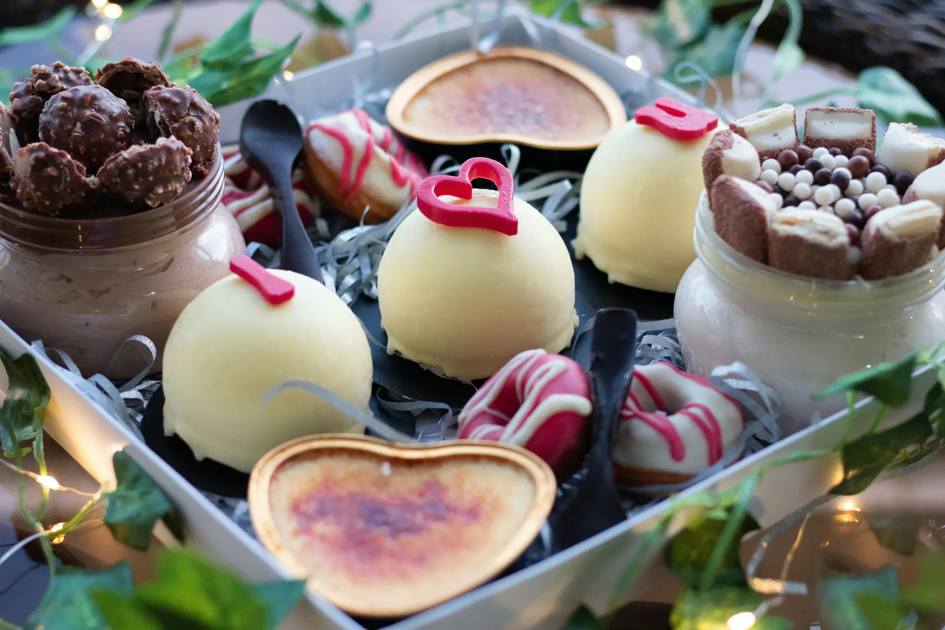 Different types of chocolate treats arranged on a plate