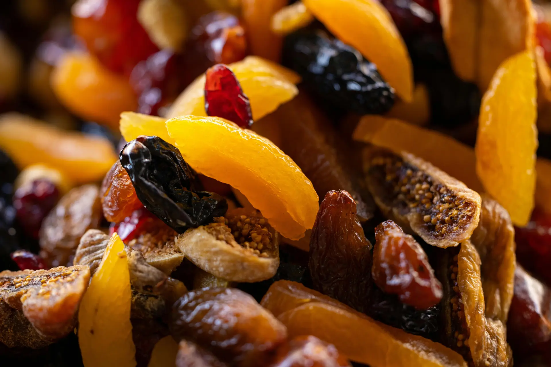 Trail mix created out of dried nuts and fruits.