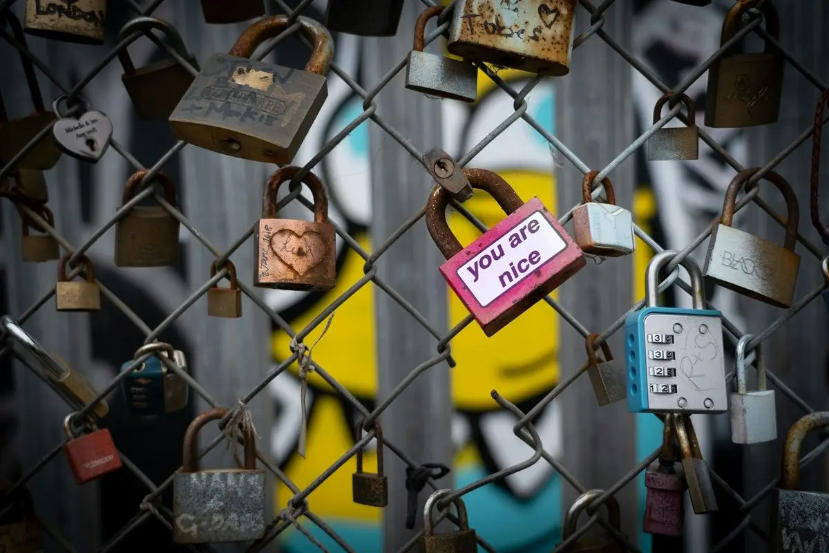 Lock with You are nice written on it.jpg