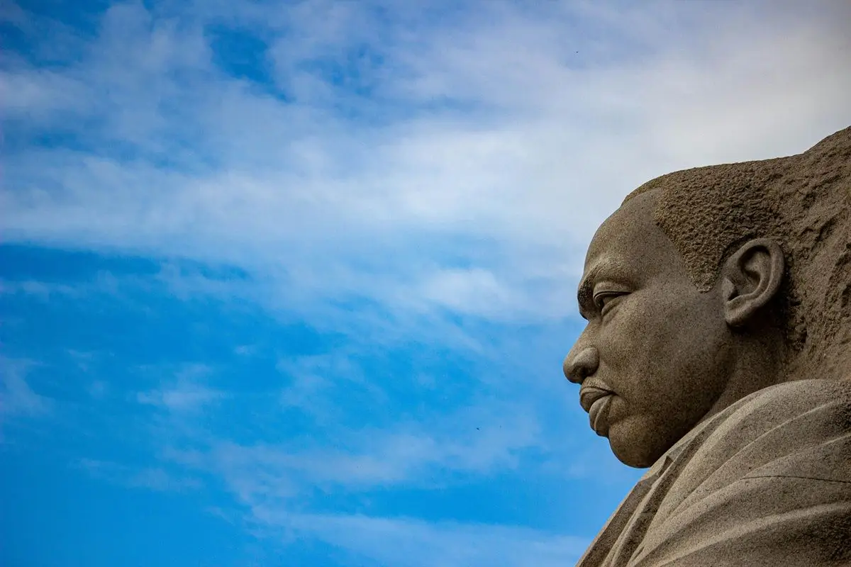 The Martin Luther King, Jr. Memorial sculpture that located in West Potomac Park next to the National Mall in Washington, DC, United States